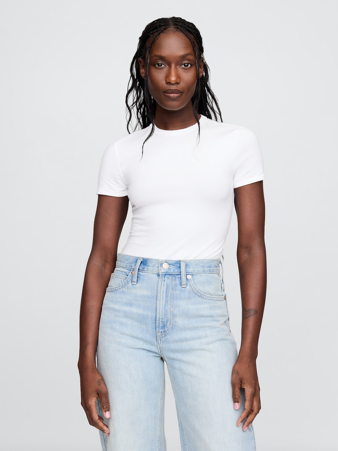 CloseKnit Jersey T-Shirt Thong Bodysuit