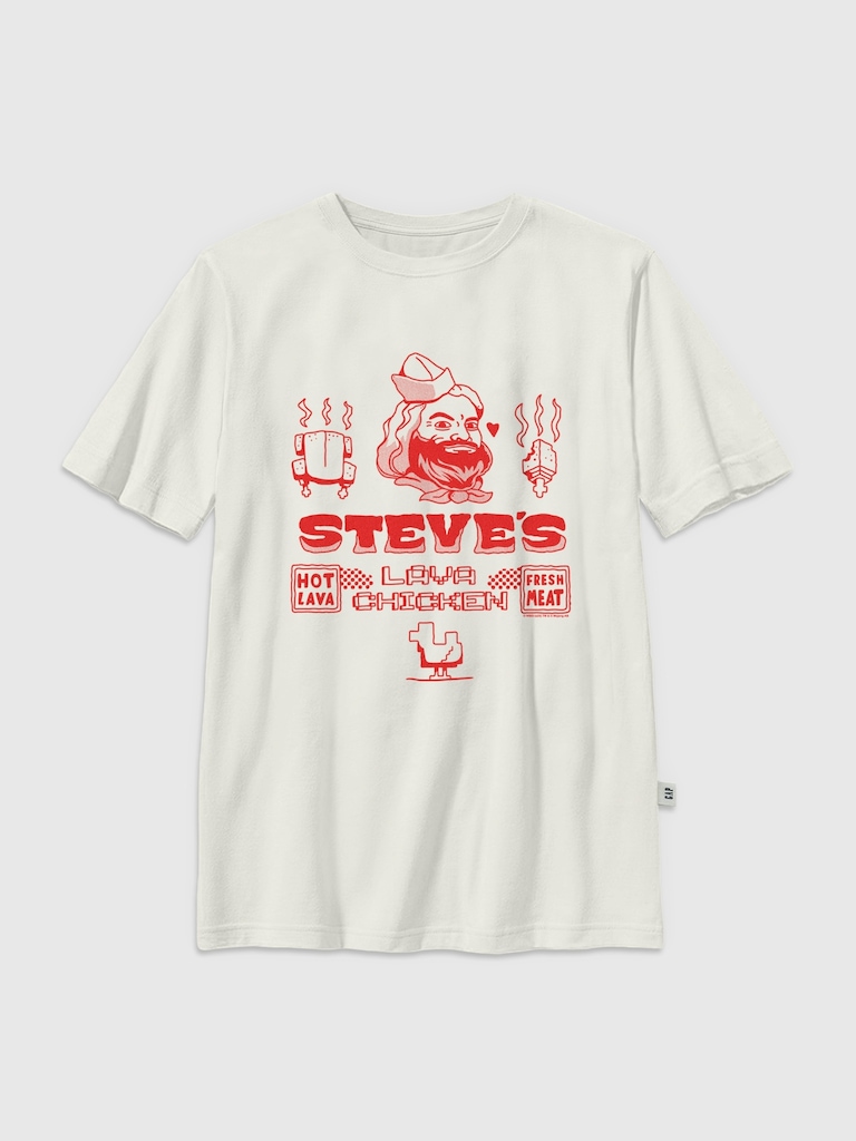 Kids Minecraft Movie Steves Lava Chicken Graphic T-Shirt