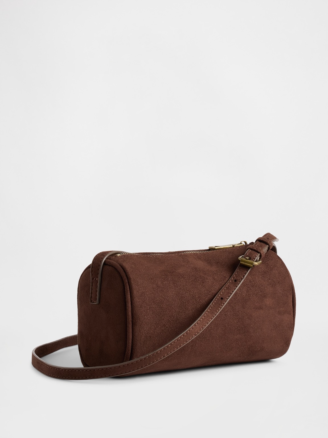 Vegan Suede Barrel Bag