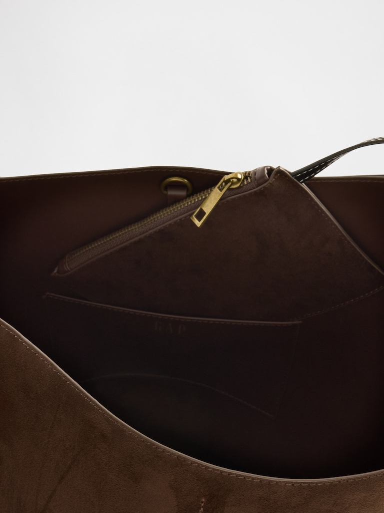 Vegan Suede Bucket Bag