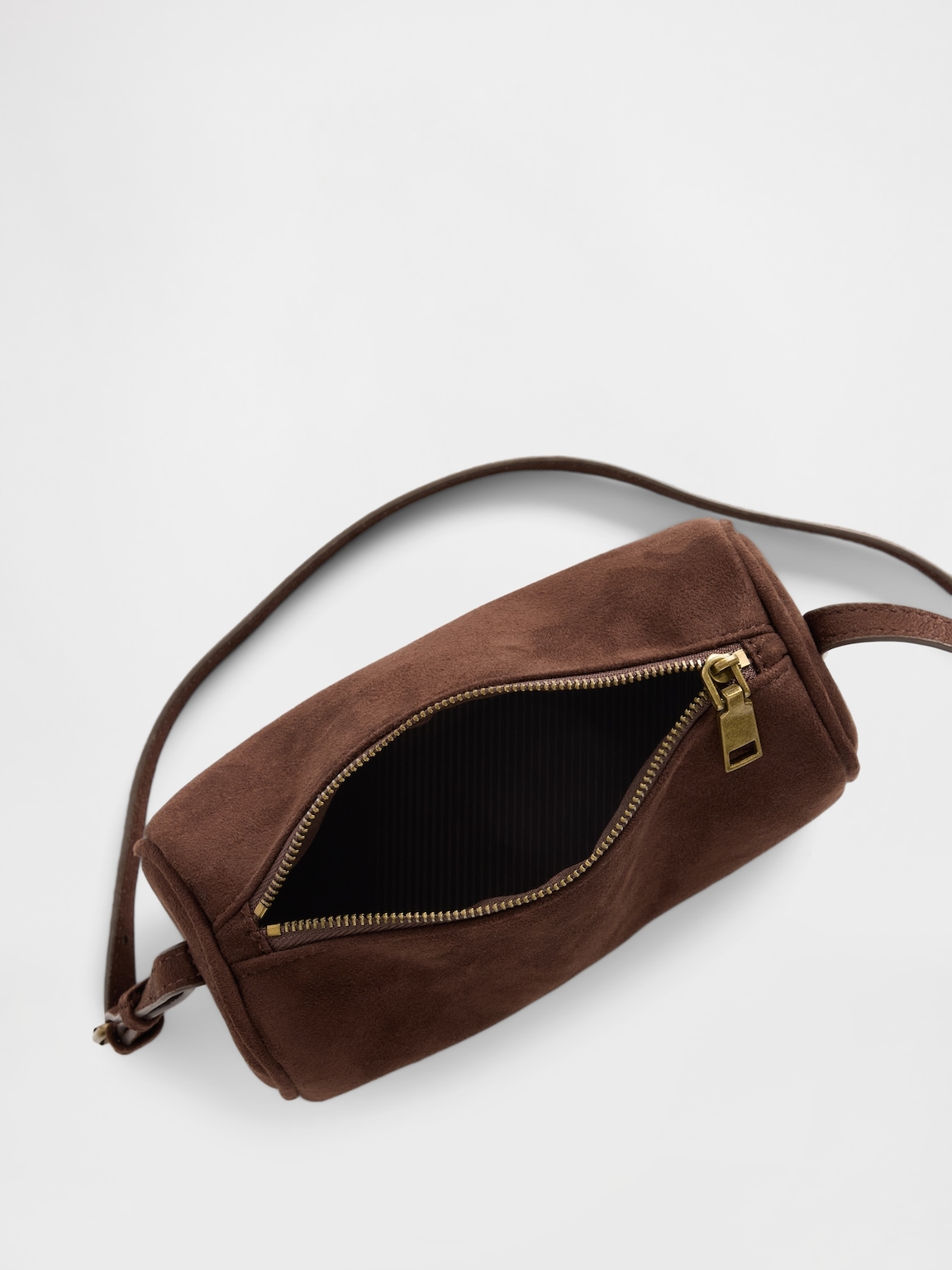 Vegan Suede Barrel Bag