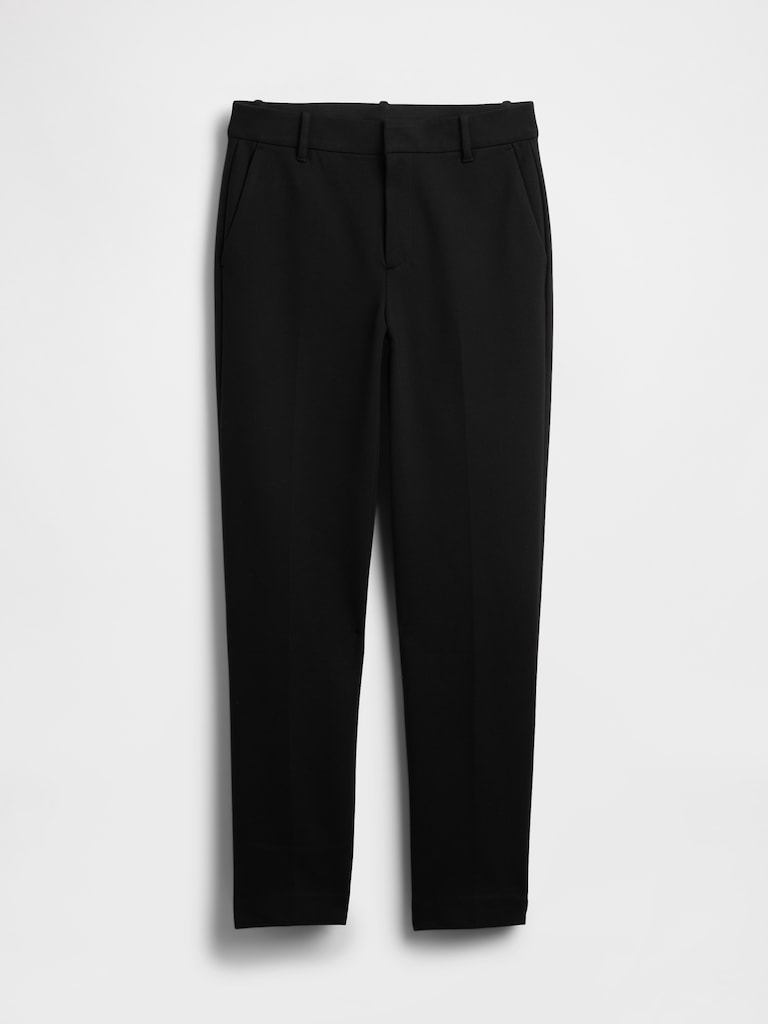 High Rise Double Knit Slim Crop Pants