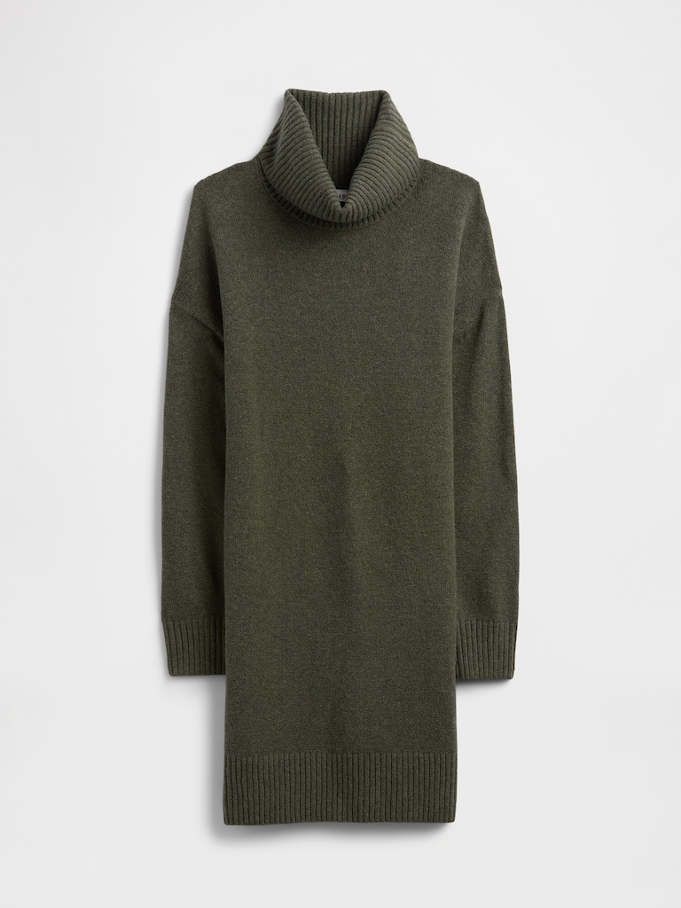 CashSoft Relaxed Turtleneck Sweater Mini Dress