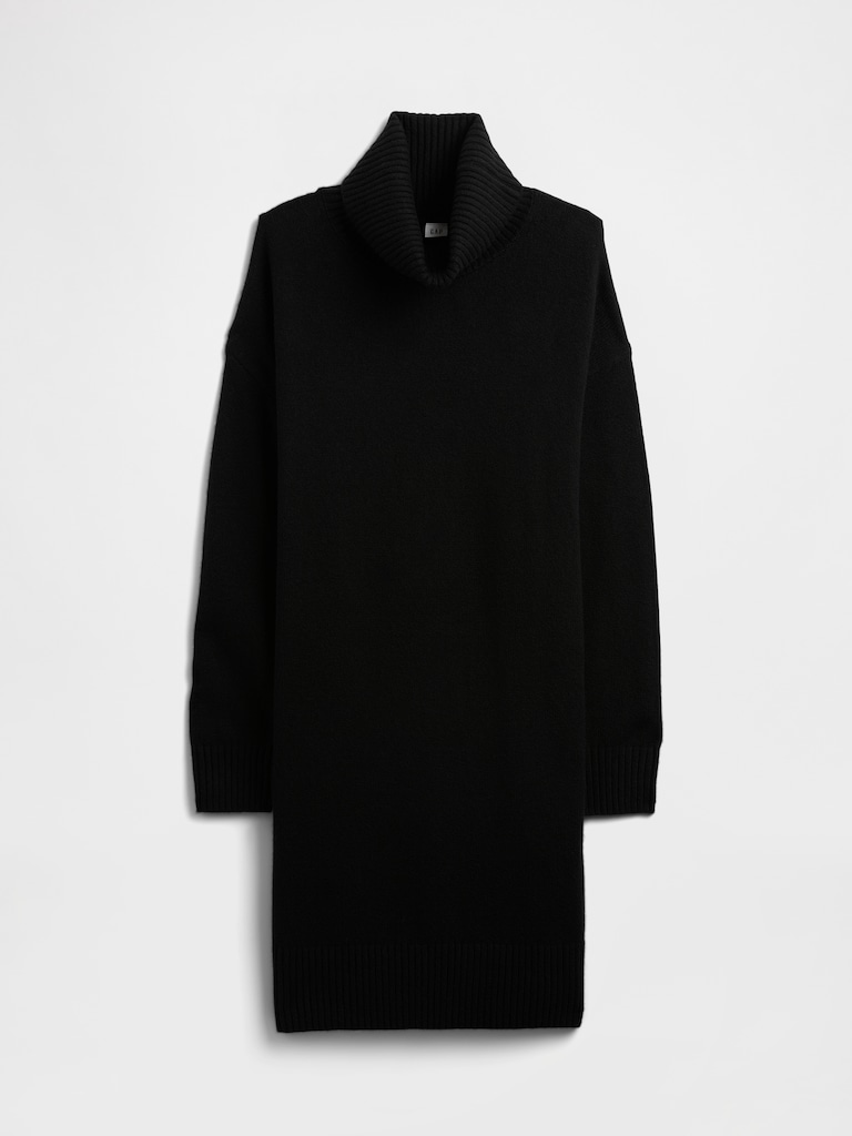 CashSoft Relaxed Turtleneck Sweater Mini Dress