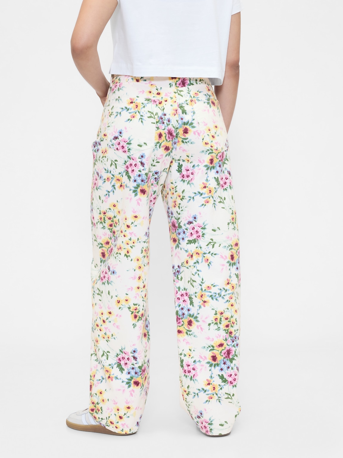 High Rise Floral Barrel Jeans