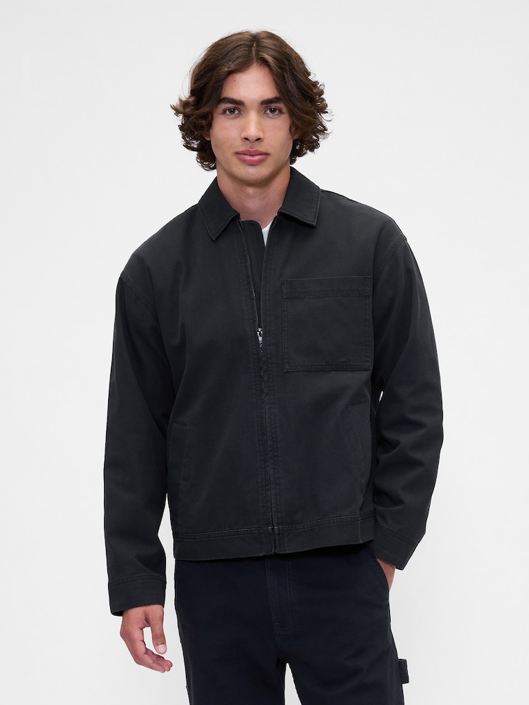 Relaxed Canvas Utility Jacket