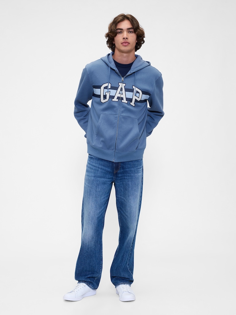 Relaxed Gap Logo Zip Hoodie