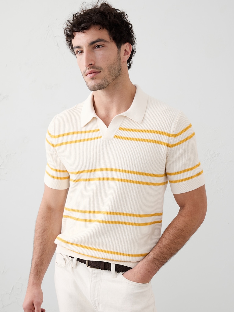 Refined Johnny-Collar Polo