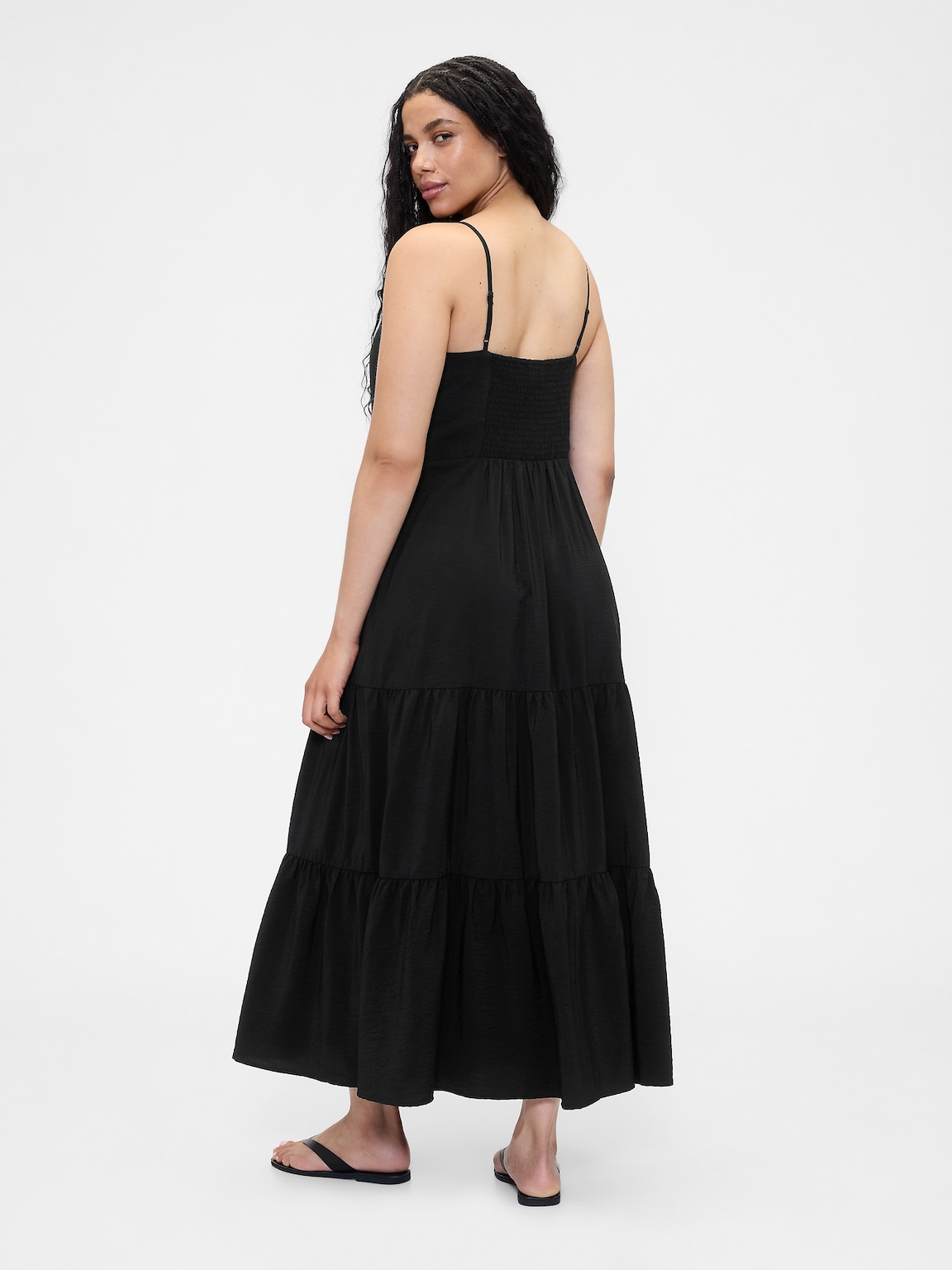 Tie-Front Tiered Maxi Dress