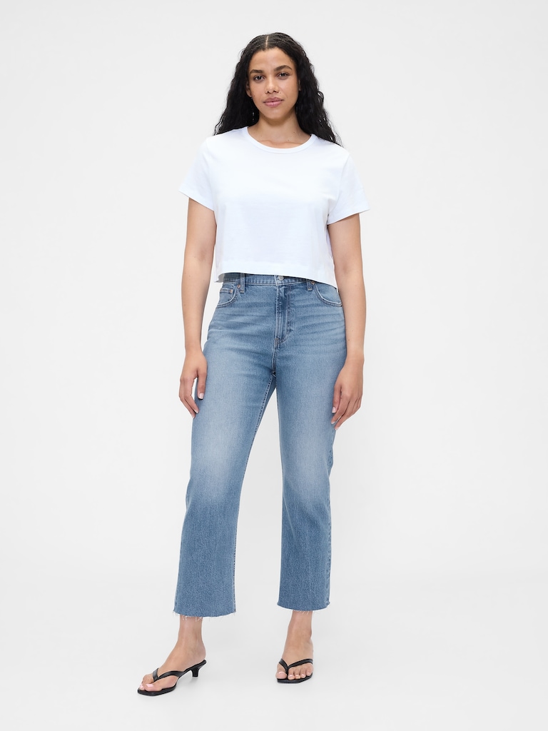 High Rise ’90s Slim Straight Crop Jeans