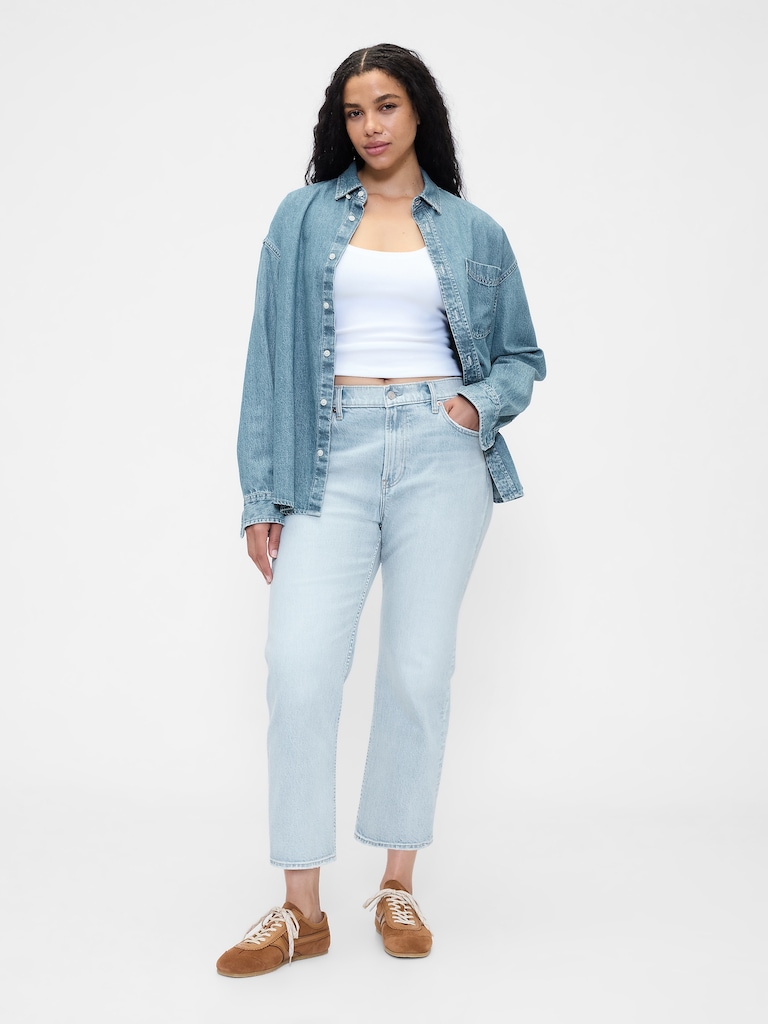 High Rise '90s Slim Straight Crop Jeans