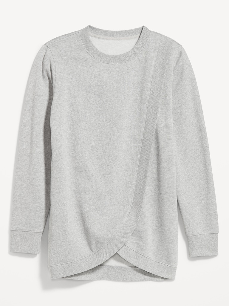Maternity SoComfy Crossover Nursing Tunic Sweatshirt