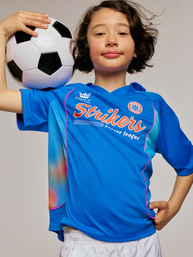 Oversized Collared Soccer Jersey T-Shirt for Boys