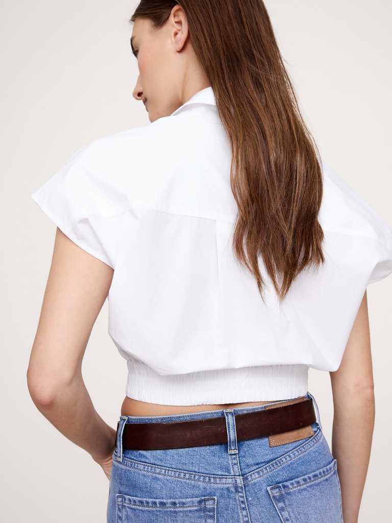 Cotton Poplin Cropped Shirt