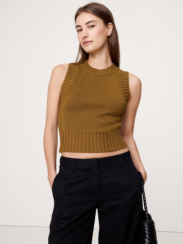Chandail camisole court en coton et soie Douceur infinie