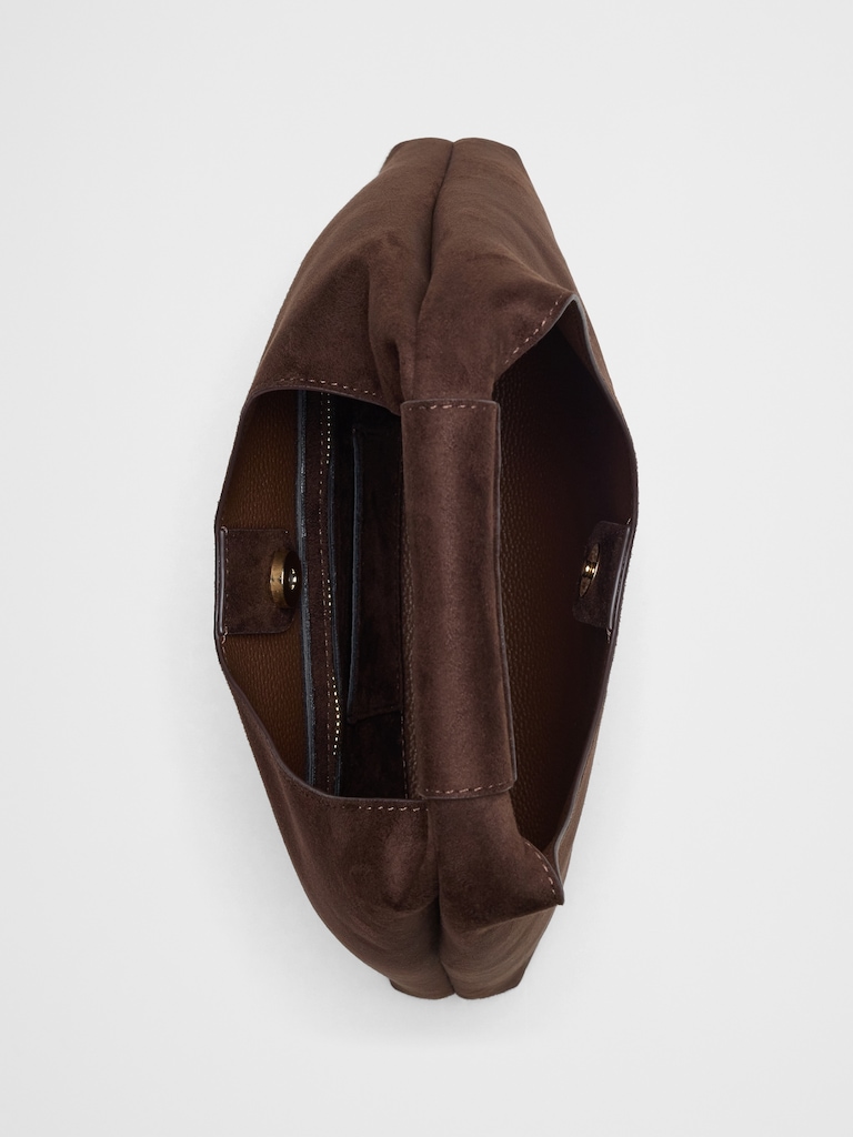 Vegan Leather Mini Slouchy Tote