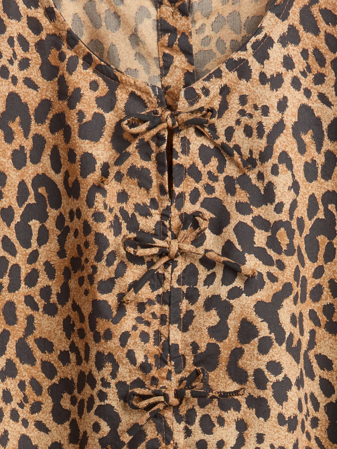 Kids Poplin Puff-Sleeve Leopard Dress