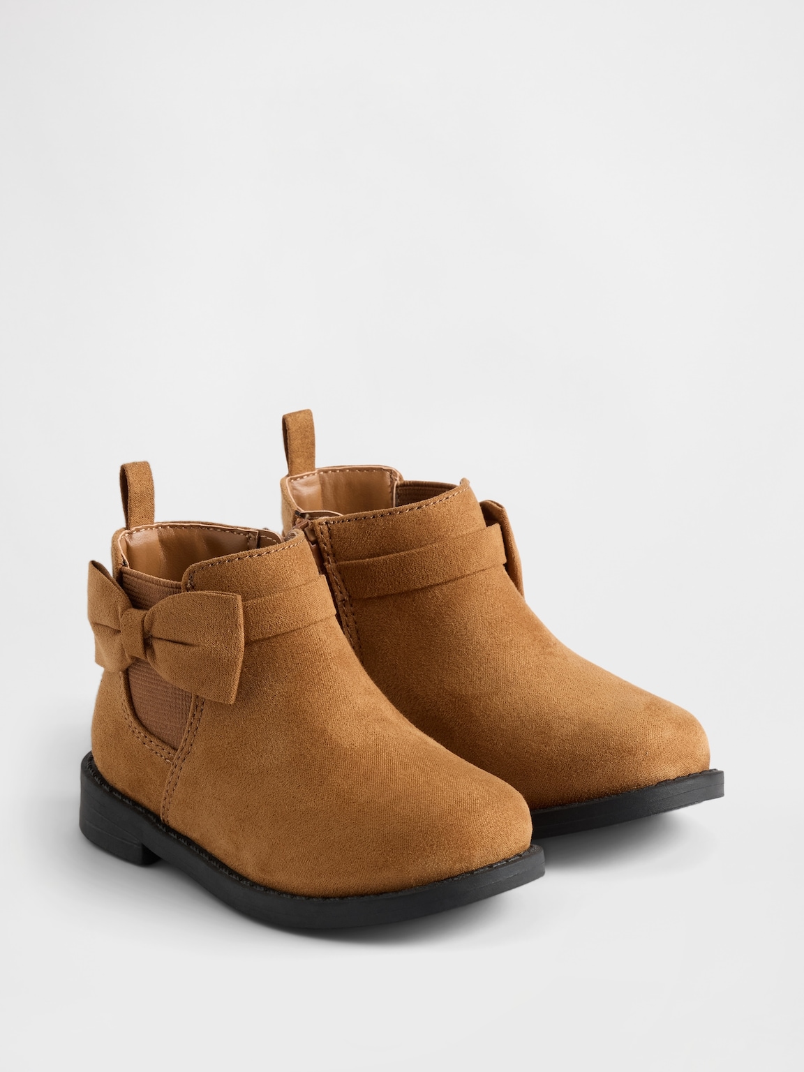 Toddler Vegan Suede Bow Chelsea Boots