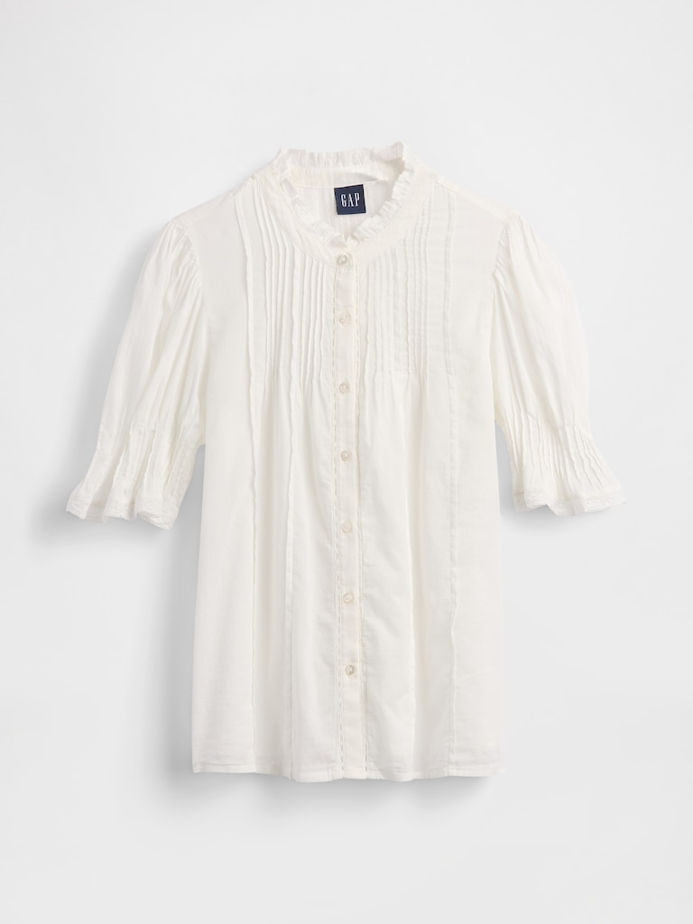 Ruffle Pintuck Shirt