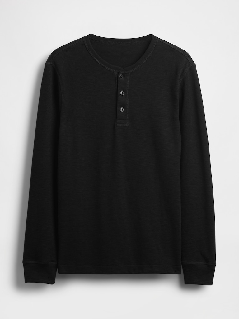 Double-Knit Henley T-Shirt