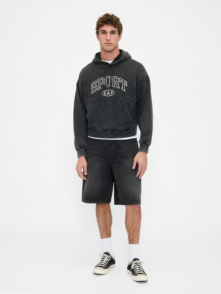 Heavyweight Oversized Crop Logo Hoodie