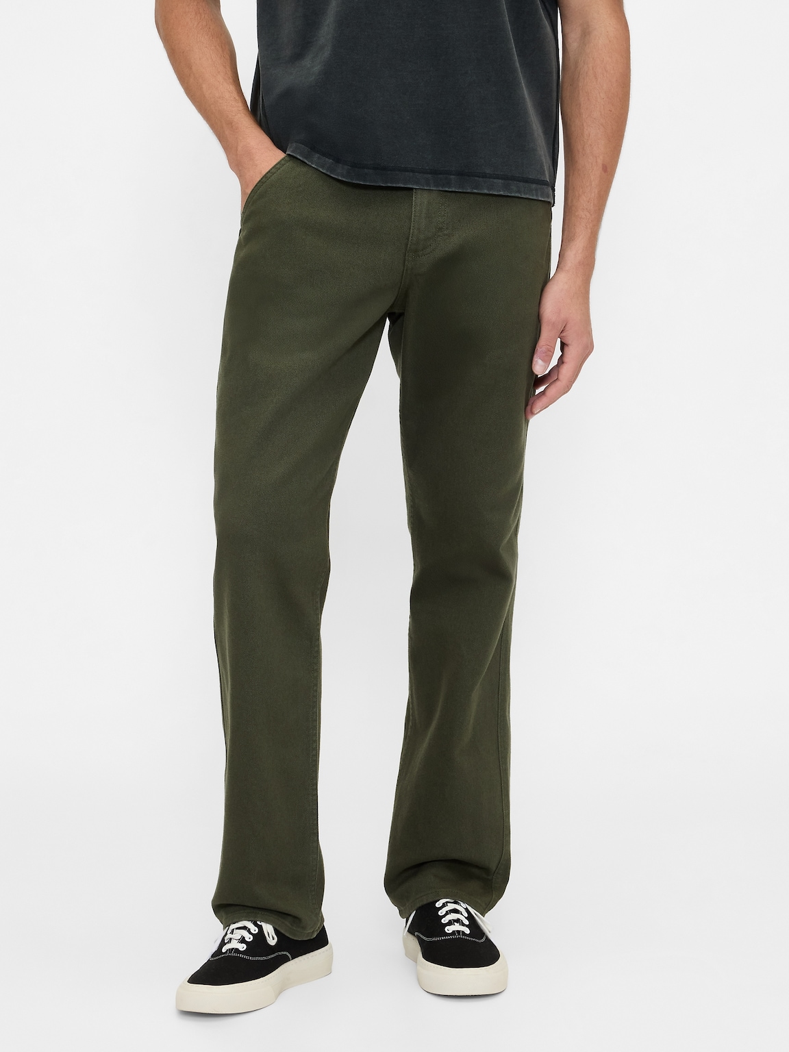 Relaxed Straight Utility Khakis