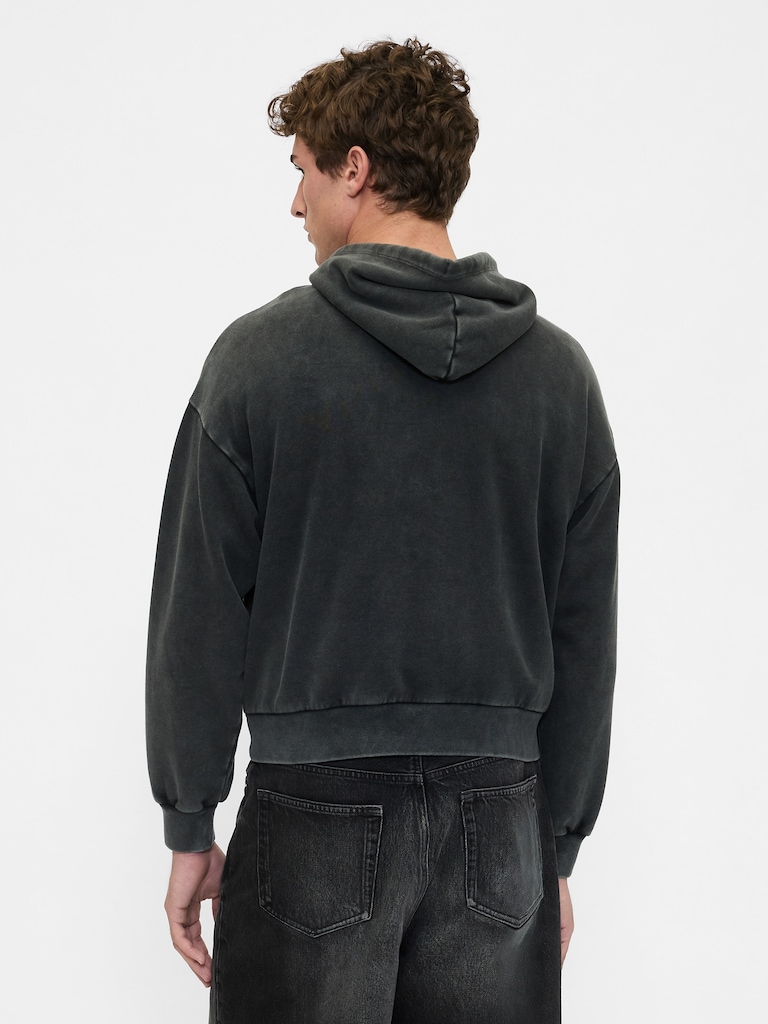 Heavyweight Oversized Crop Logo Hoodie