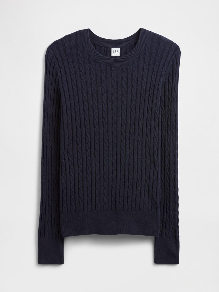 CashSoft Cable-Knit Crewneck Sweater
