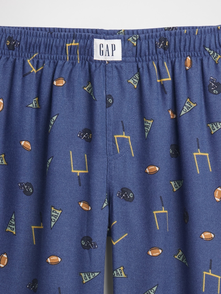 Kids 100% Recycled Flannel Football PJ Pants