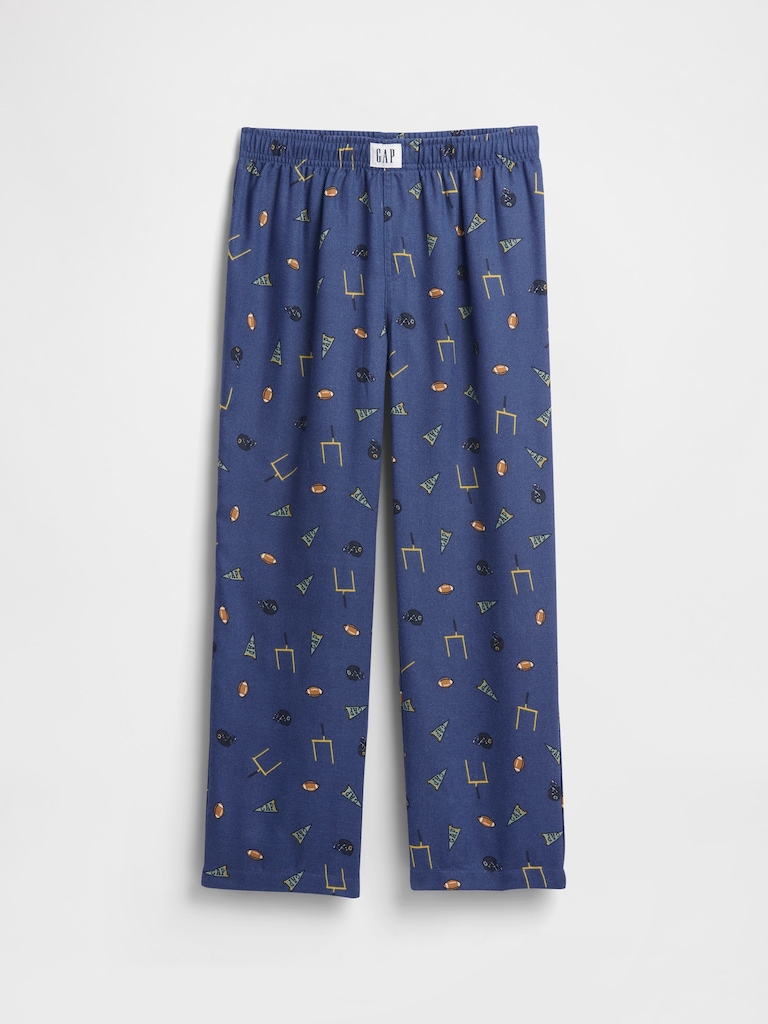 Kids 100% Recycled Flannel Football PJ Pants