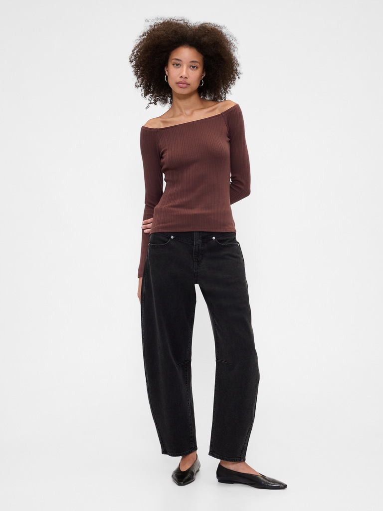 Ribbed Boatneck Top