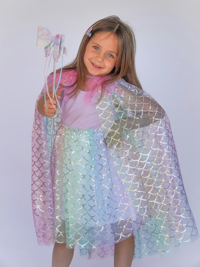 Sweet Wink Rainbow Mermaid Cape