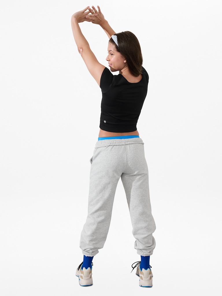 Athleta Girl Rise Above Rib Crop Tee
