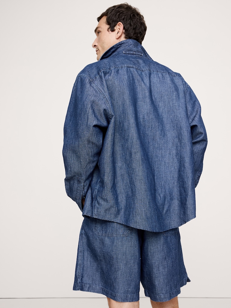 Oversized Cotton-Hemp Chambray Shirt