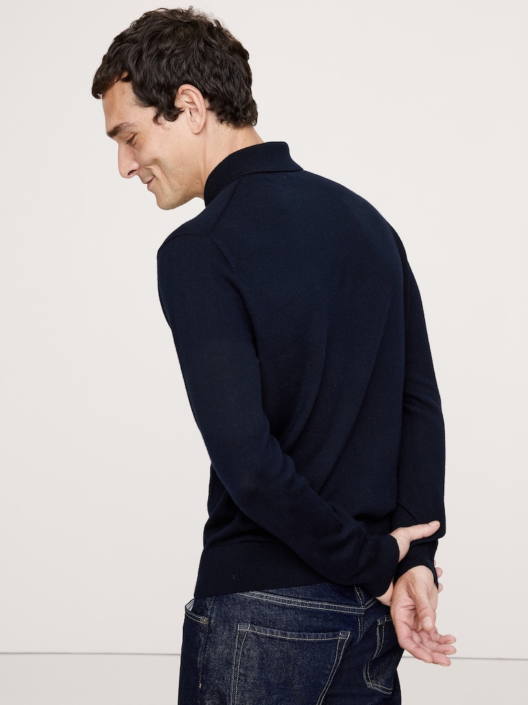 Merino Long-Sleeve Sweater Polo