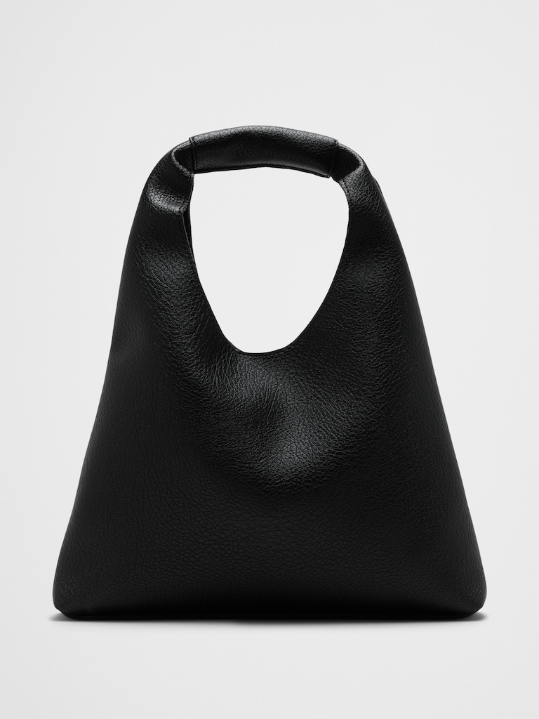 Vegan Leather Mini Slouchy Tote
