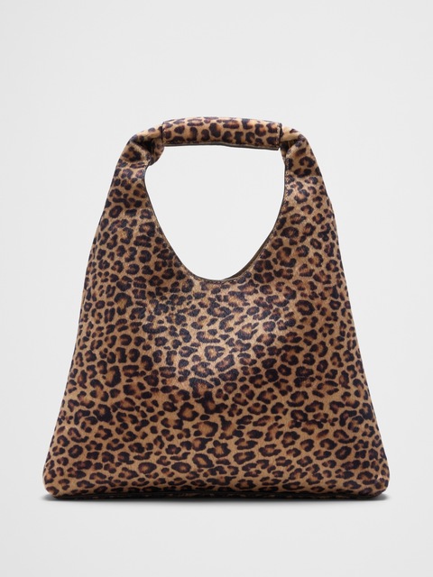 Sac Fourre-tout Banana Republic Toile Coton Imprimé Léopard Vert - Grand Format - Neuf
