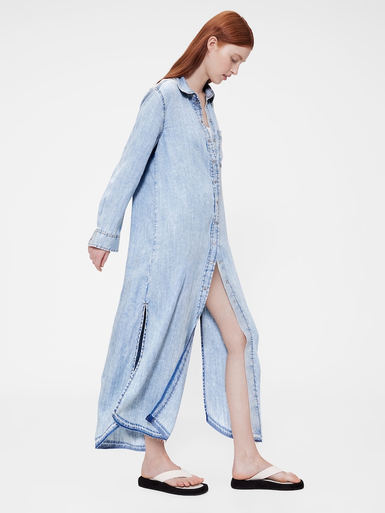GapStudio Draped Denim Shirtdress