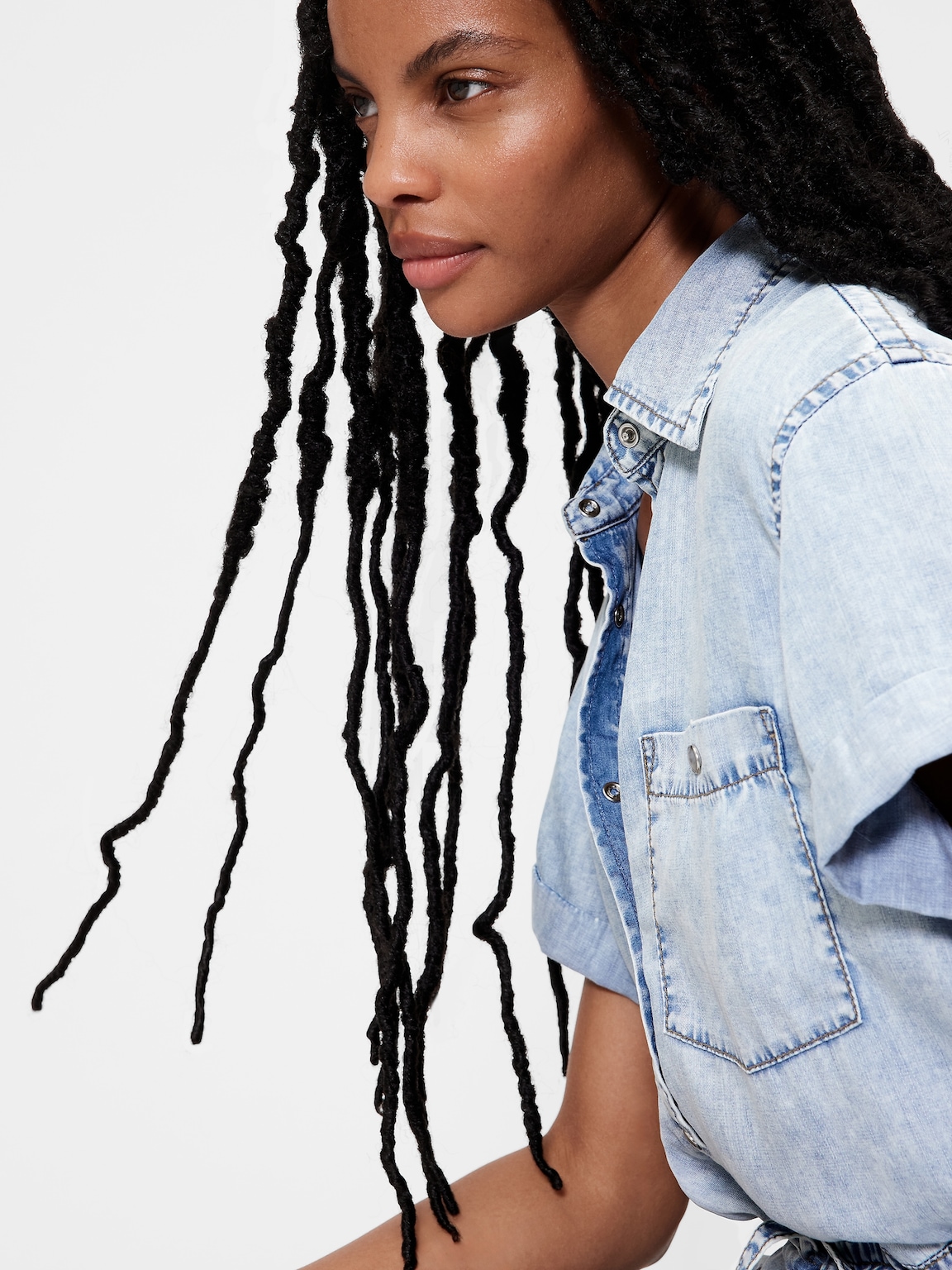 GapStudio Draped Denim Romper