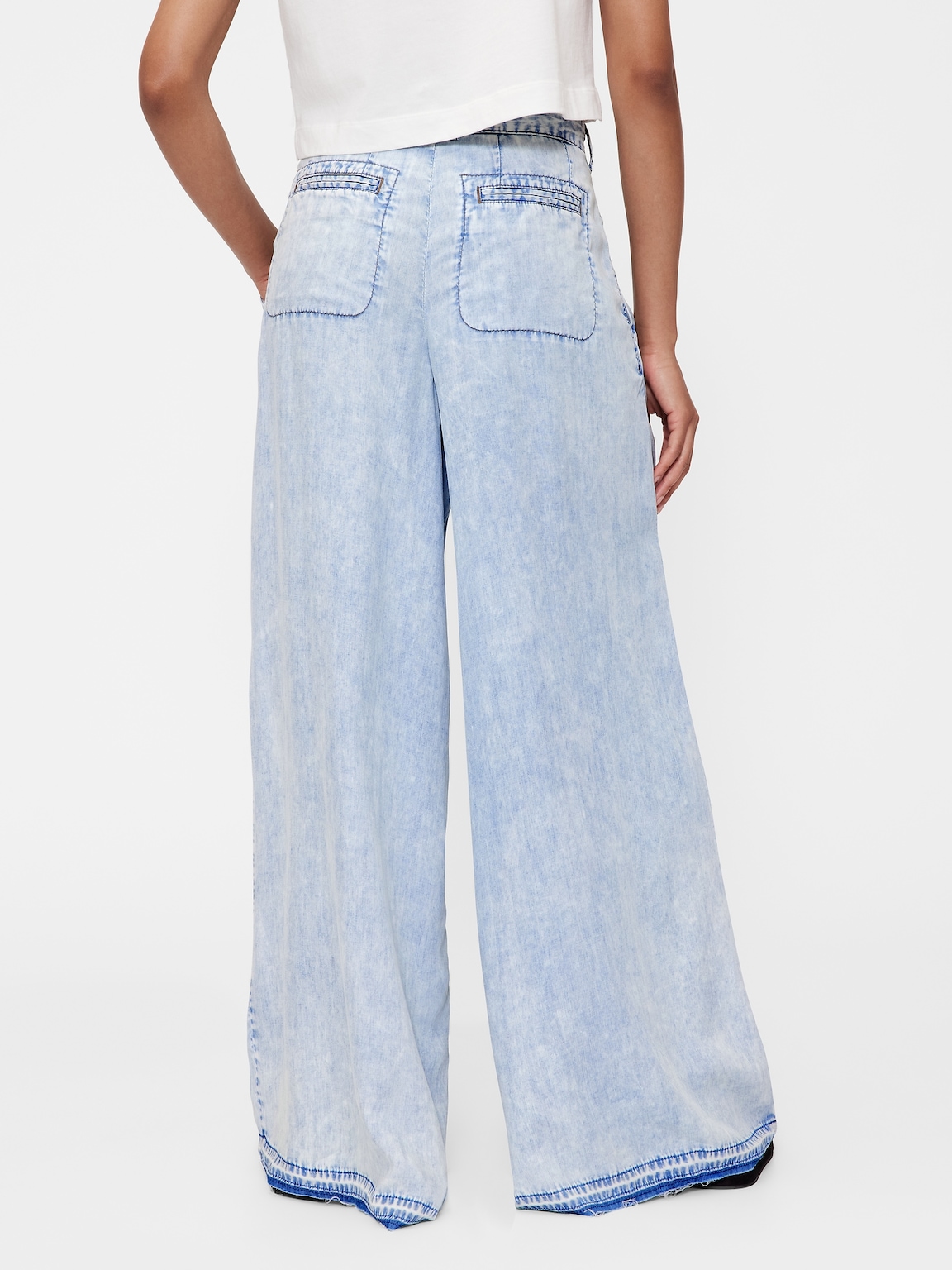 GapStudio High Rise Draped Denim Trousers