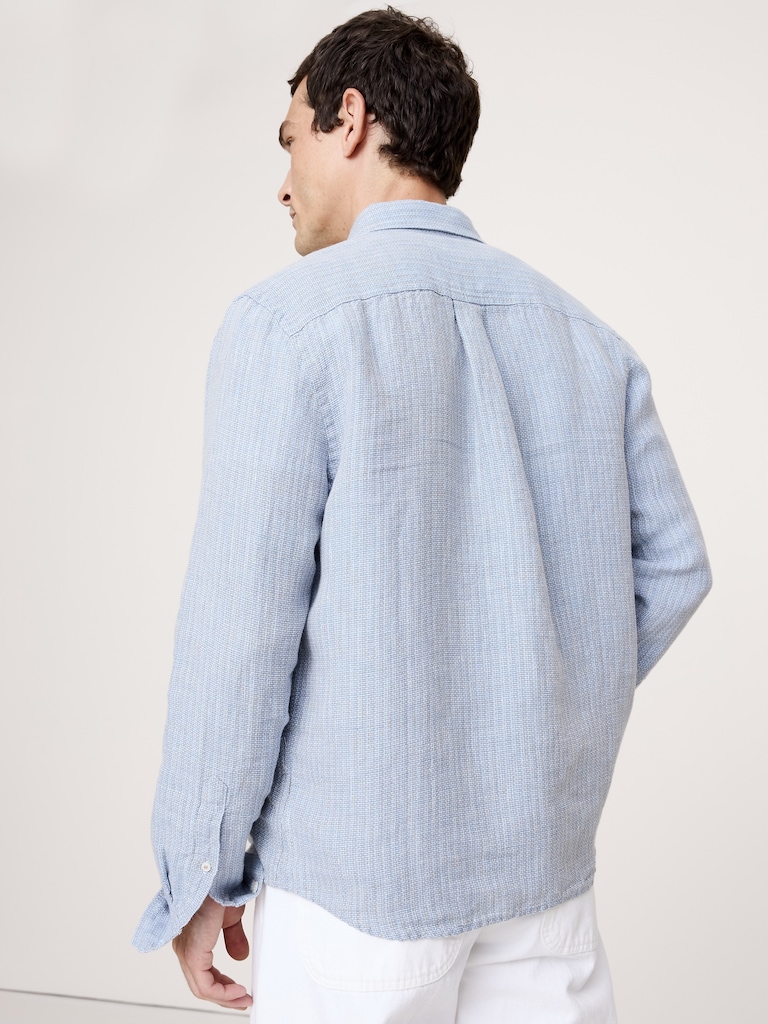 Textured Shirt with Linen