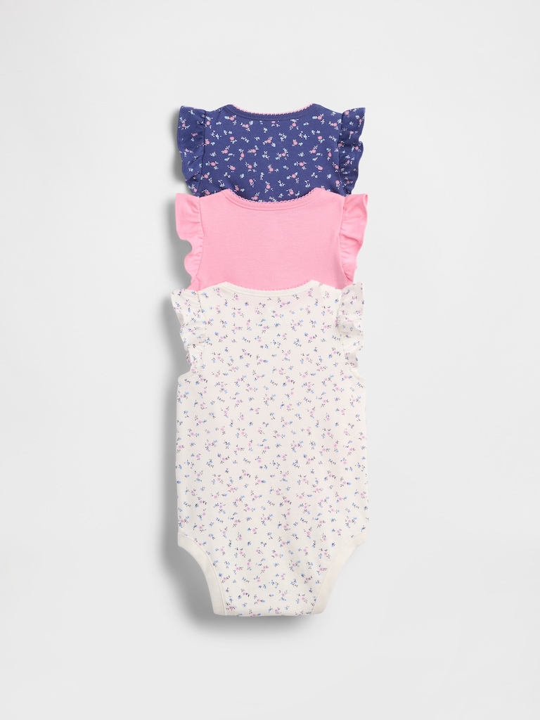 Baby First Favorites Organic Cotton Ruffle Bodysuit (3-Pack)