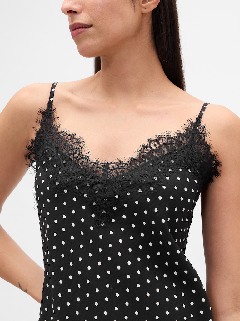 Lace-Trim Maxi Slip Dress