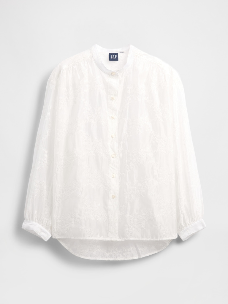 Sheer Voile Floral Shirt