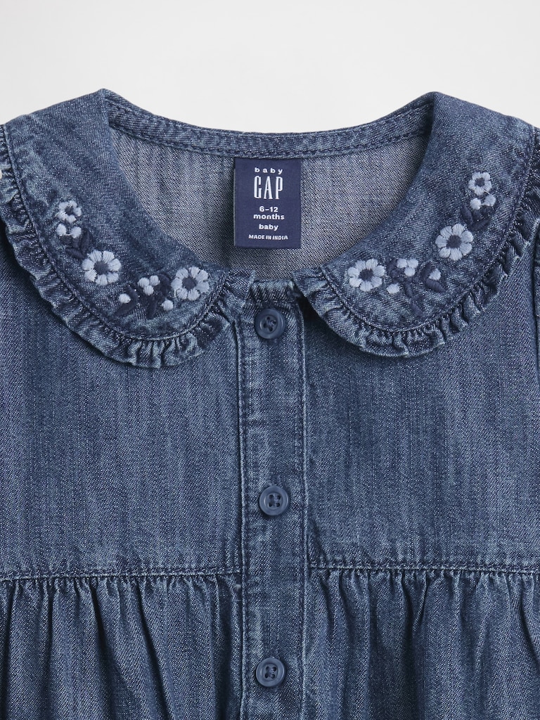 Baby Denim Collared One-Piece