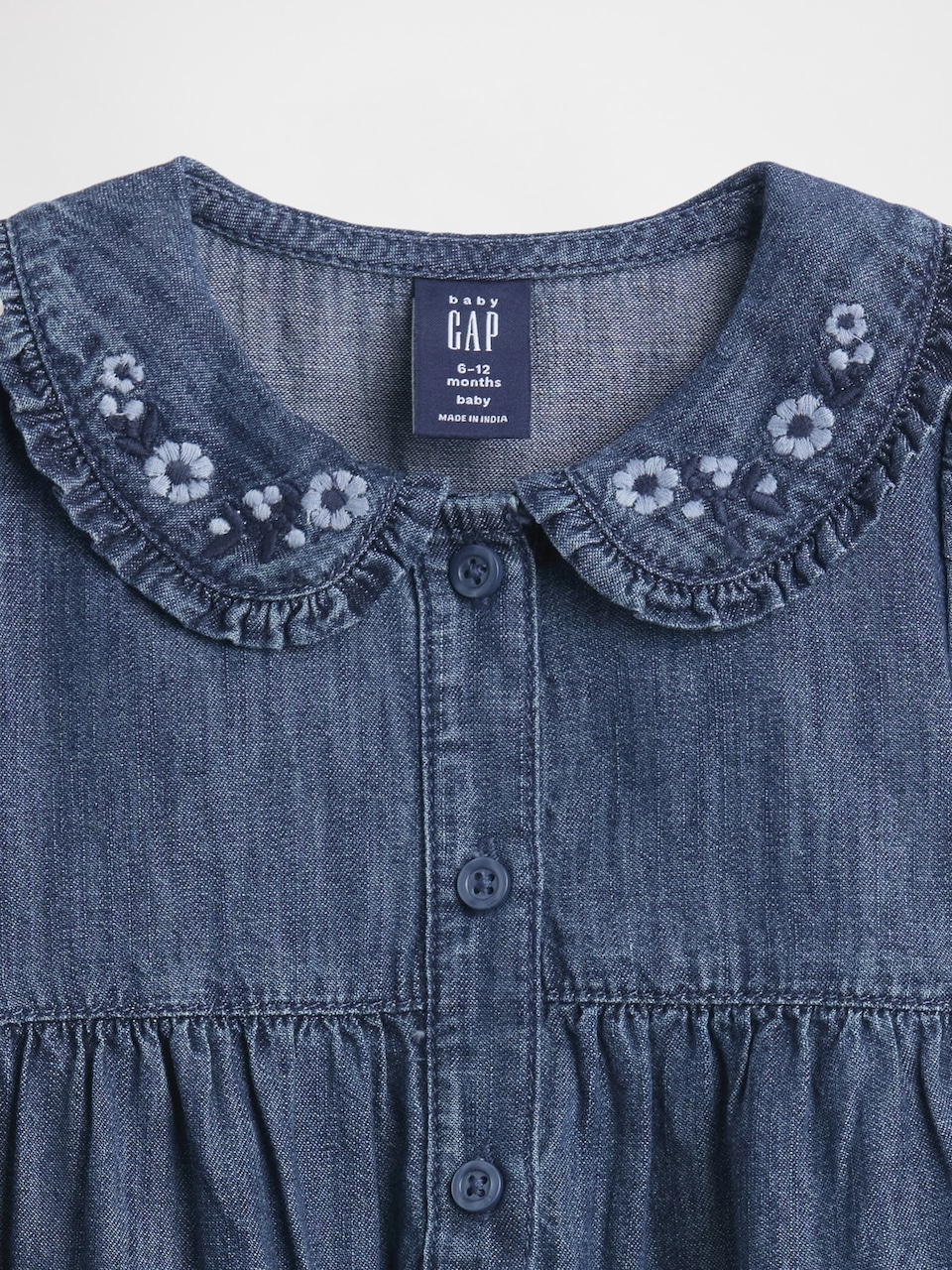 Baby Denim Collared One-Piece