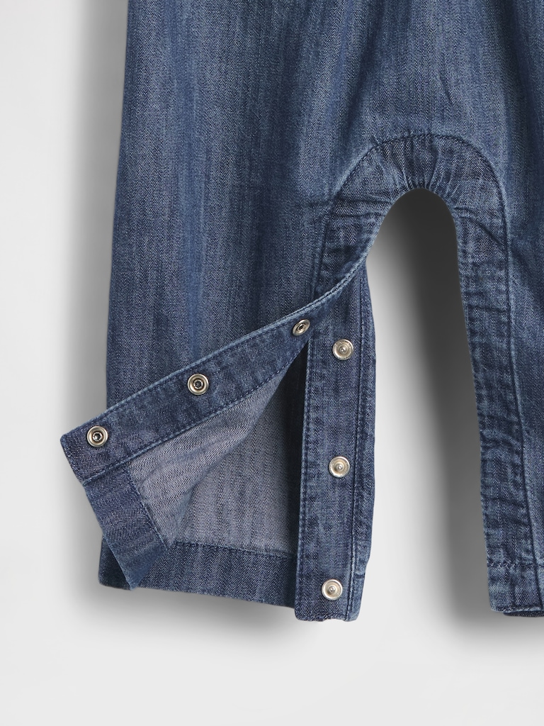 Baby Denim Collared One-Piece