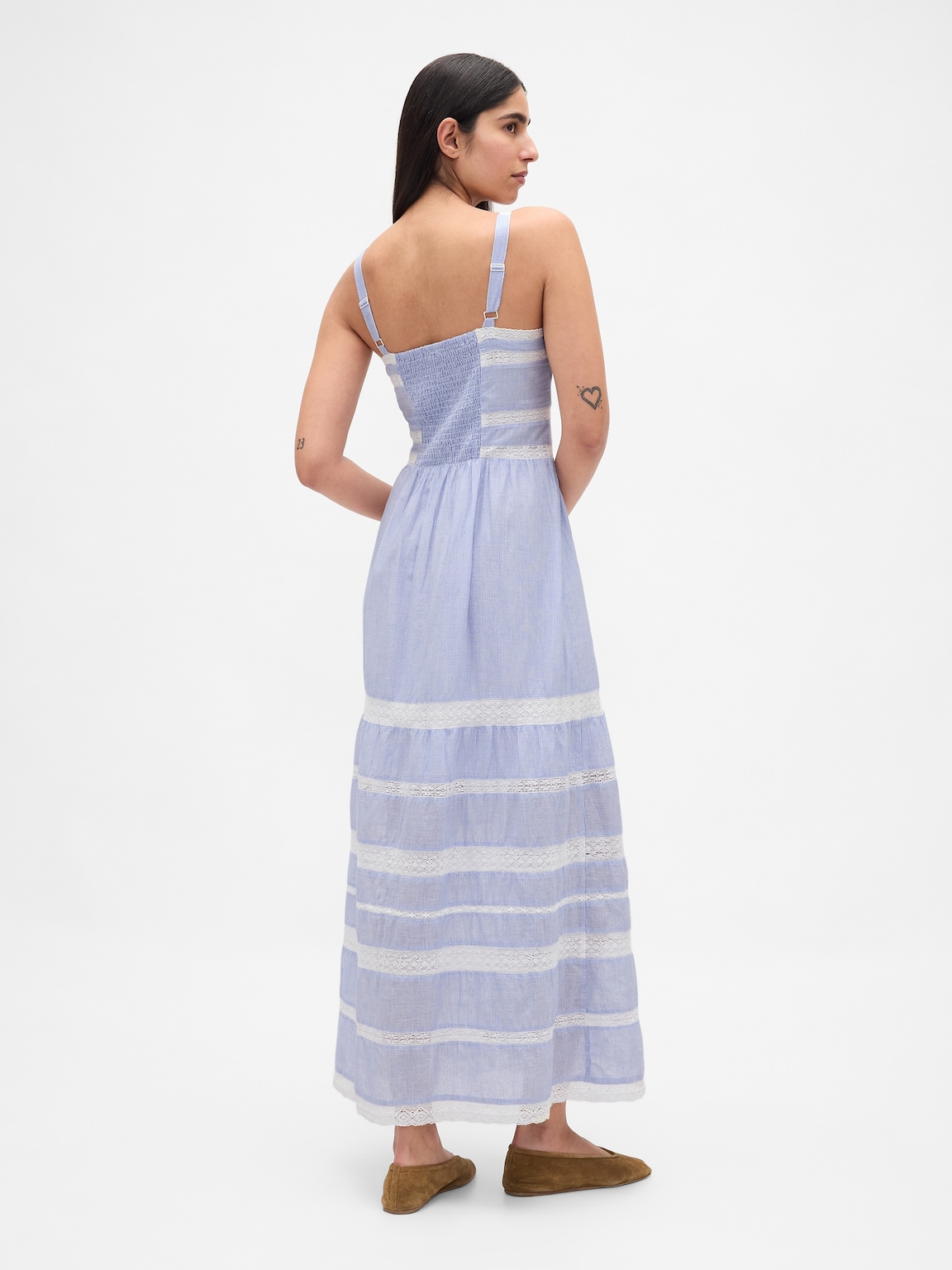 Lace-Trim Maxi Dress