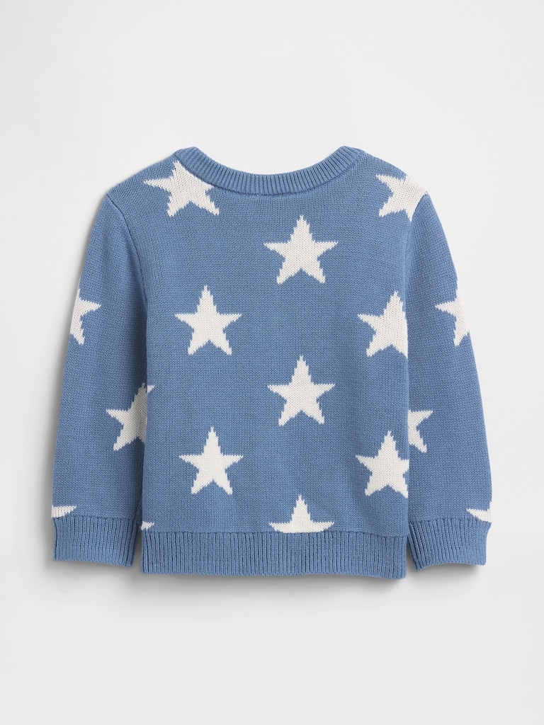 Baby Print Crewneck Cardigan