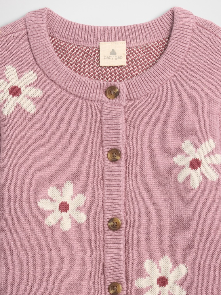 Baby Print Crewneck Cardigan